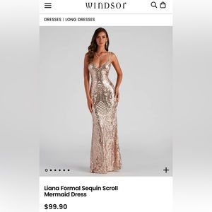 Windsor Liana Formal Sequin Scroll Mermaid Dress